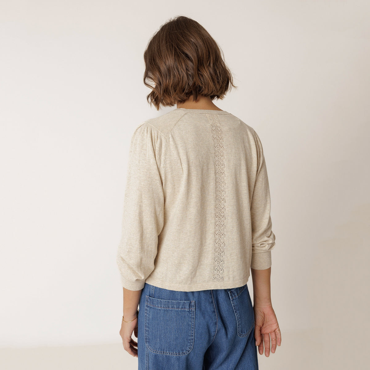 Indi & Cold Organic Cotton Cardigan - Beige