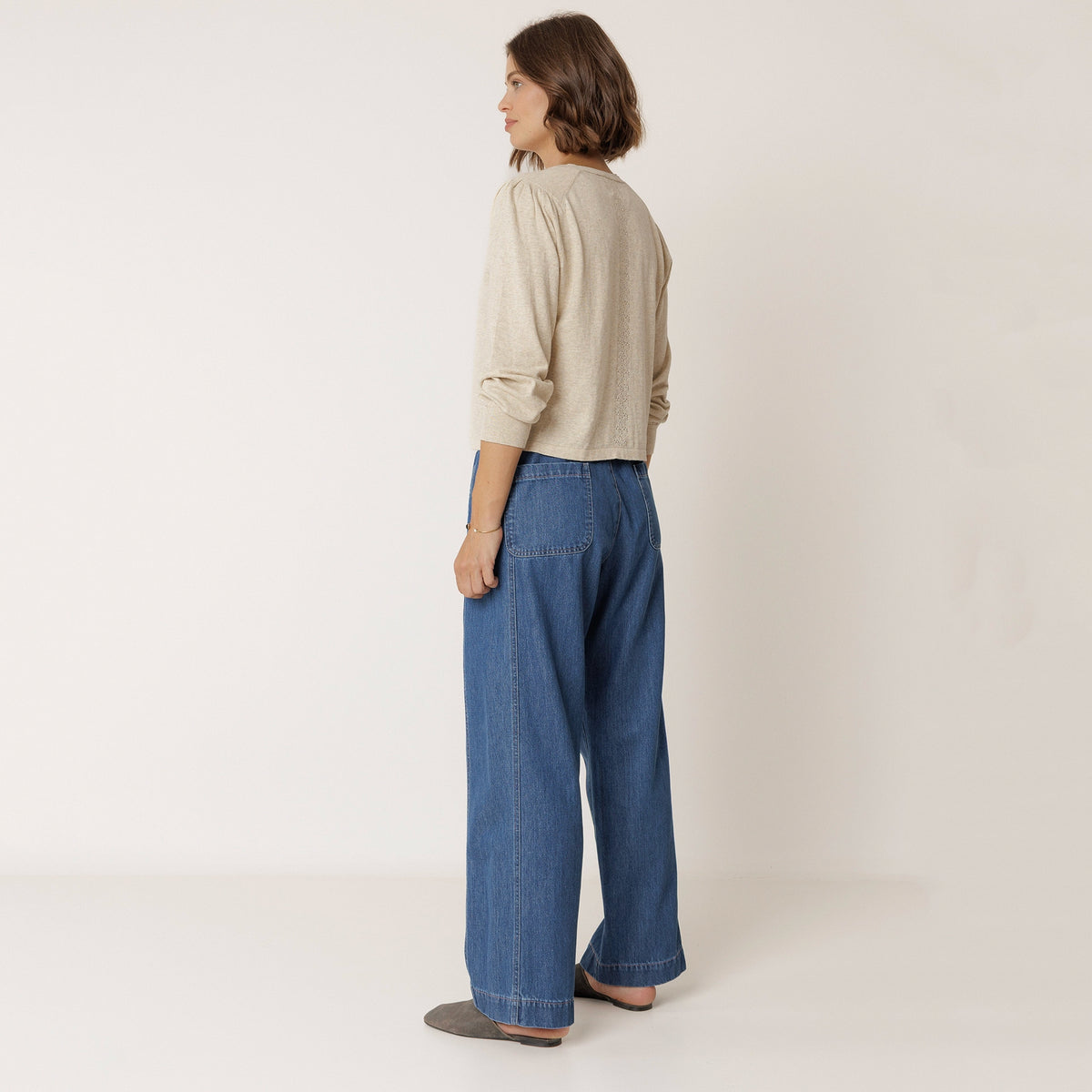 Indi & Cold Organic Cotton Cardigan - Beige