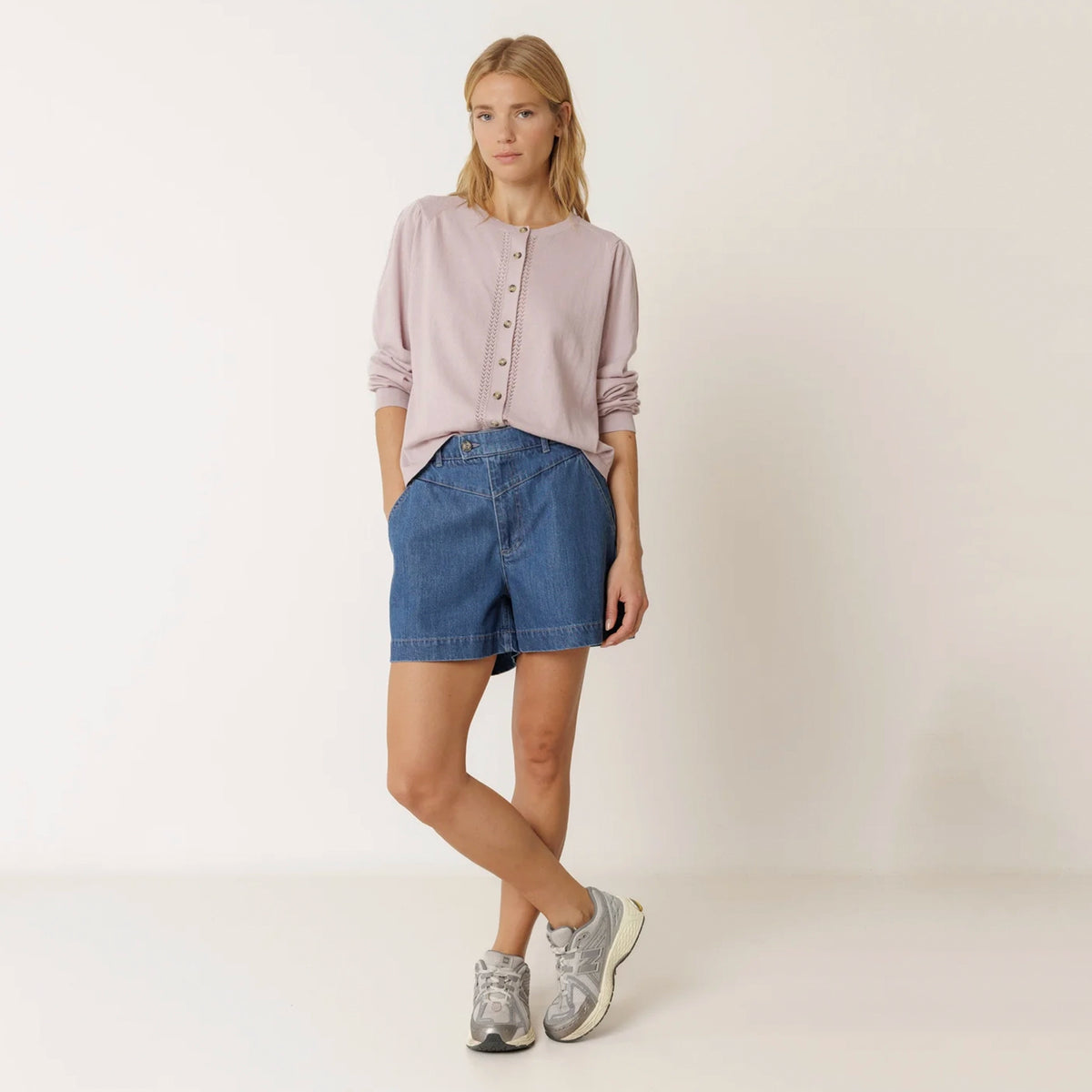 Indi & Cold Organic Cotton Cardigan - Dew
