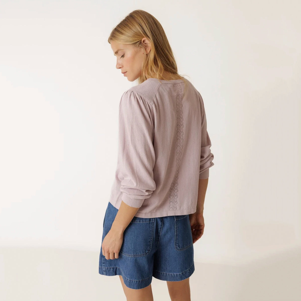 Indi & Cold Organic Cotton Cardigan - Dew