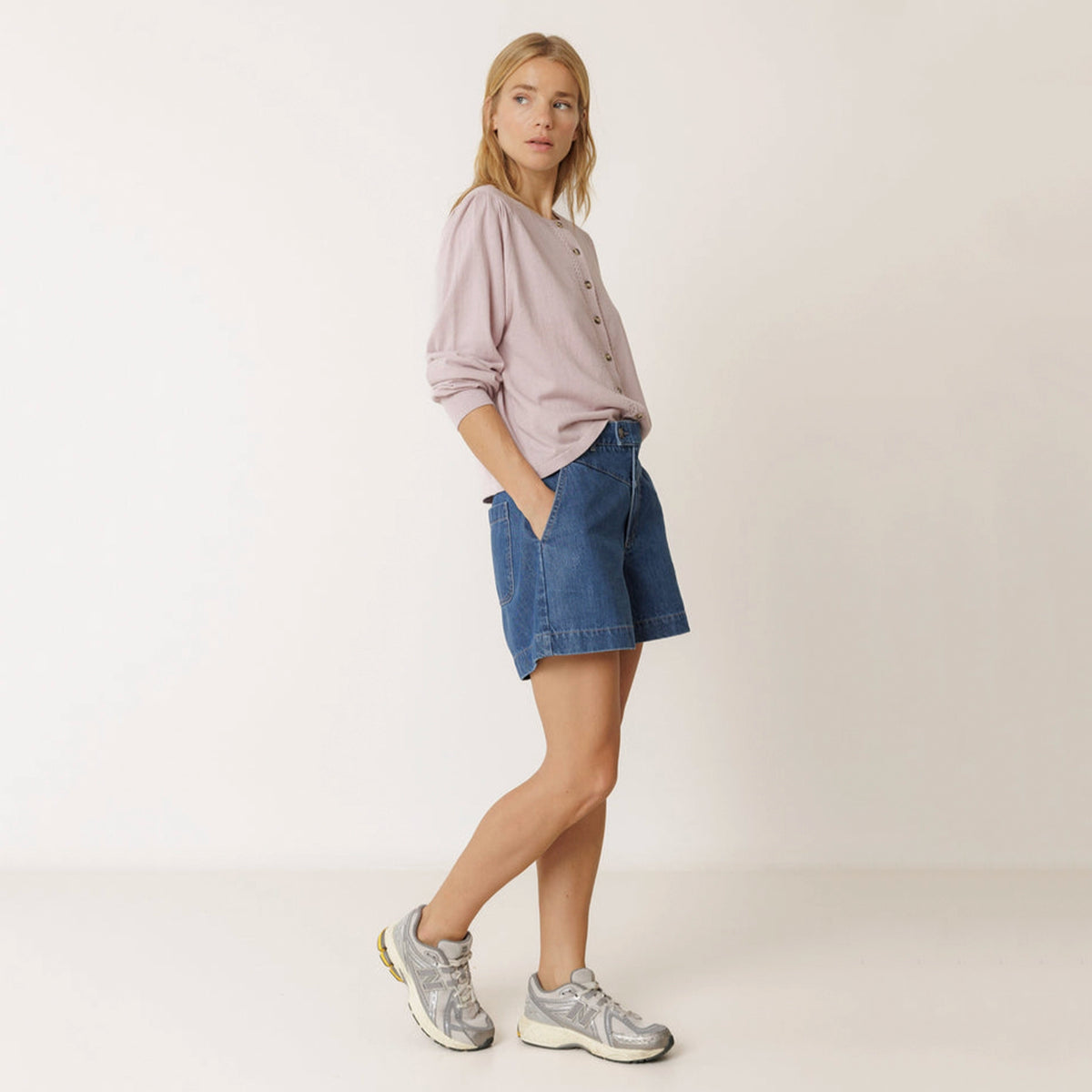 Indi & Cold Organic Cotton Cardigan - Dew