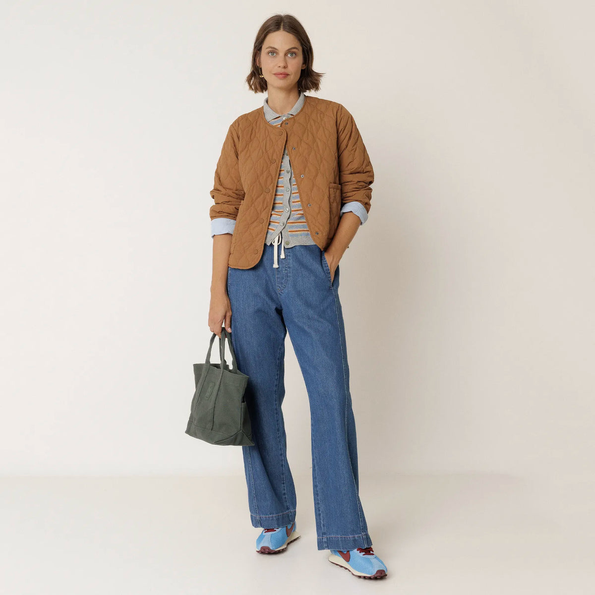 Indi & Cold Reversible Quilted Coat - Almond