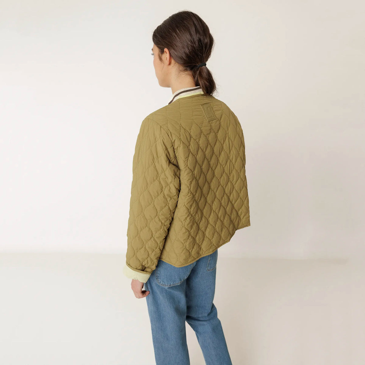 Indi & Cold Reversible Quilted Coat - Khaki