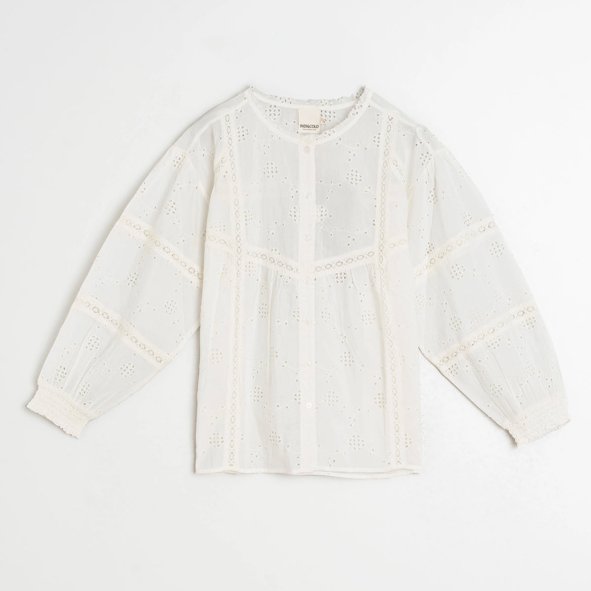 Indi & Cold Schiffli Embroidered Shirt - White
