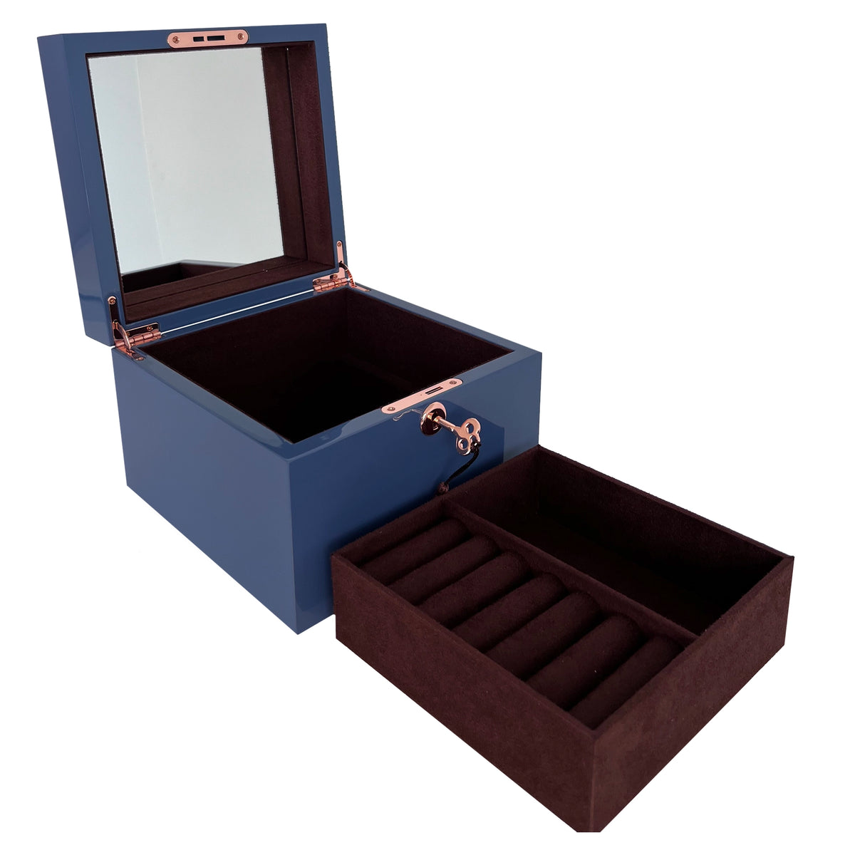 Jewellery Box Lockable Square - Azure
