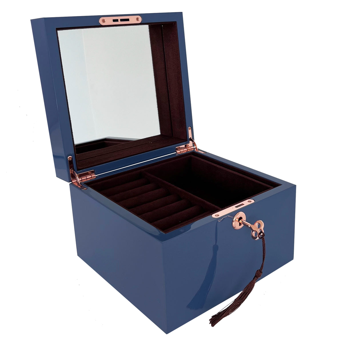Jewellery Box Lockable Square - Azure