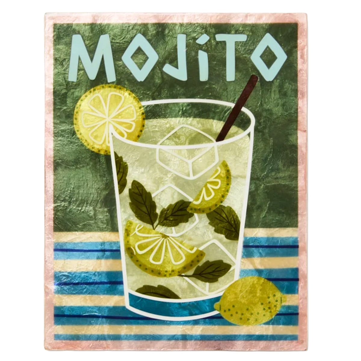 Jones & Co Capiz Shell Happy Hour Wall Art - Mojito