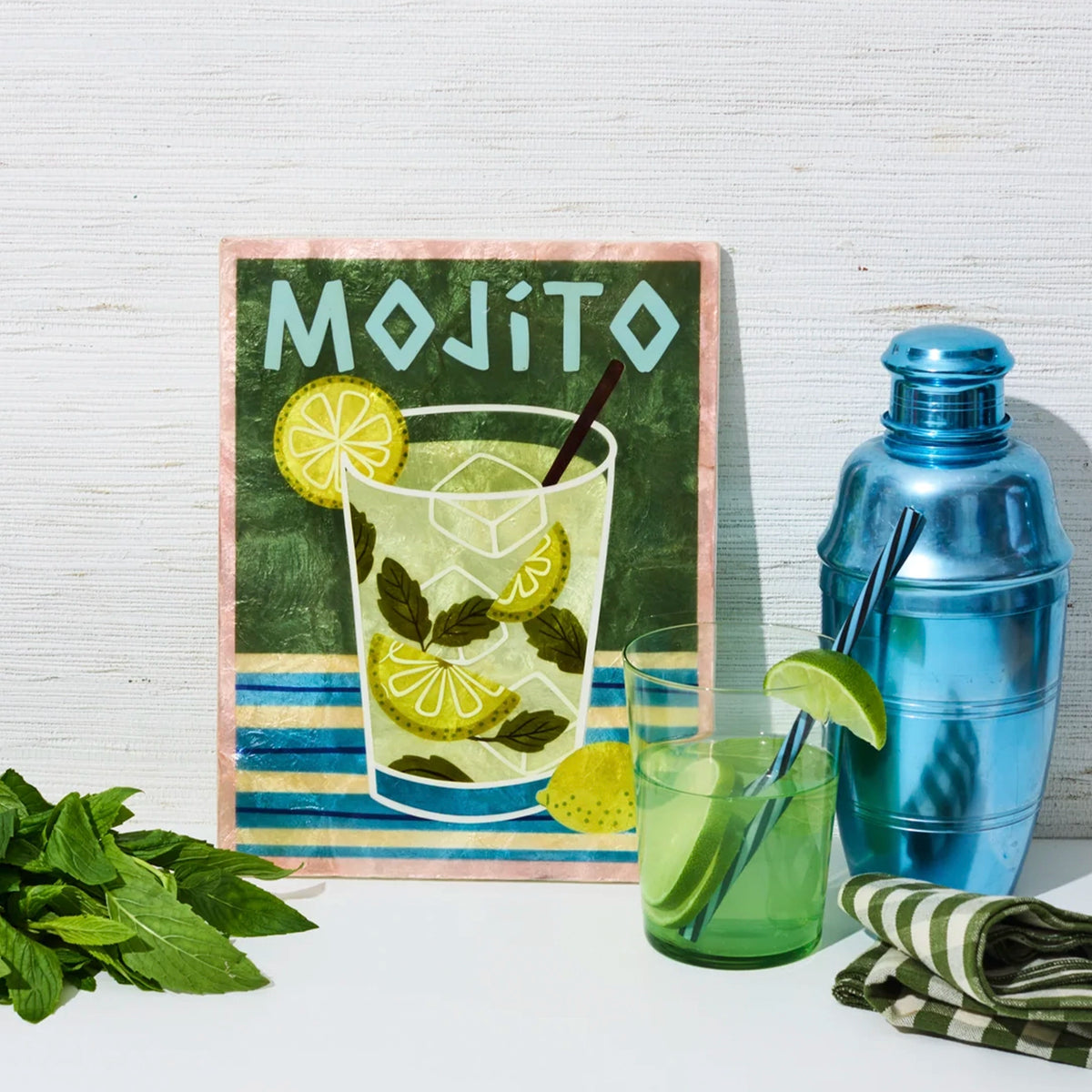 Jones & Co Capiz Shell Happy Hour Wall Art - Mojito