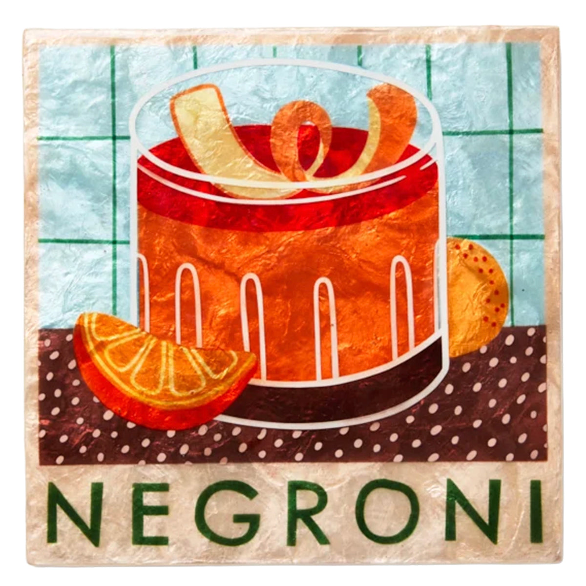 Jones & Co Capiz Shell Happy Hour Wall Art - Negroni