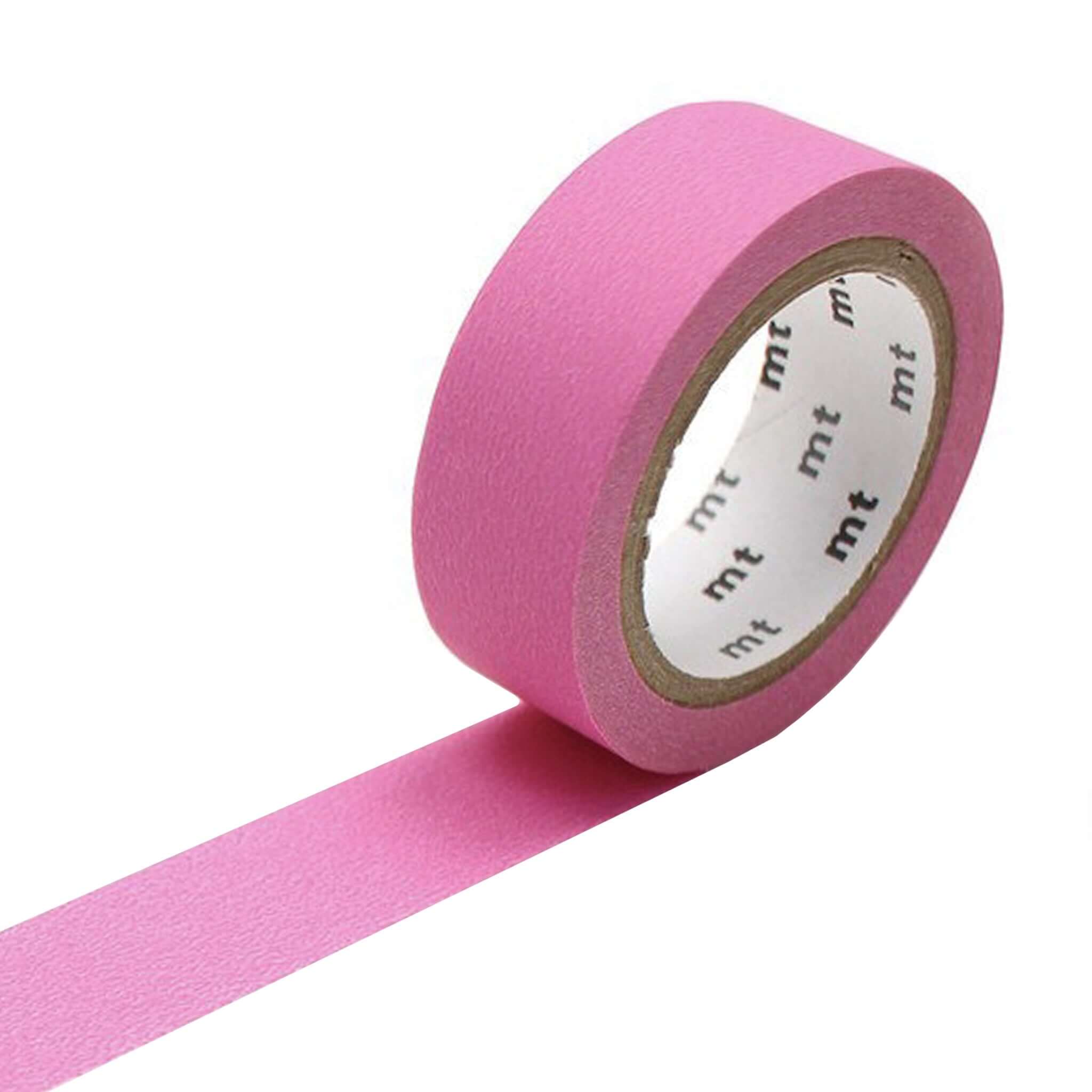 Alt Tag: Kamoi Kakoshi Japan MT Washi Tape - Matte Pink matte masking tape roll for crafts, gift wrapping, envelopes, wall decor