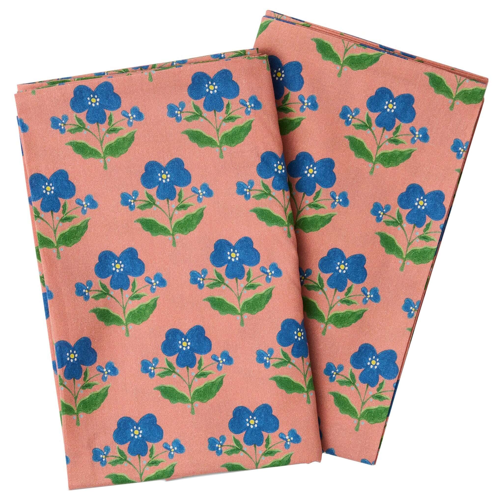 Kip & Co x Anna Spiro Linen & Cotton Napkin Set - Indian Summer Rose featuring playful floral design.