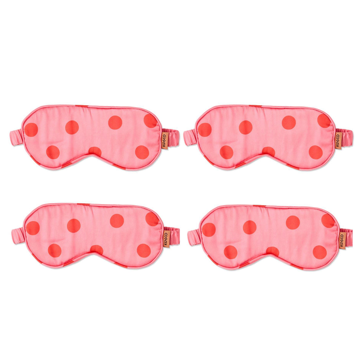 Kip & Co Eco Satin Bon Bon Eye Mask Set - Polkadot Pink
