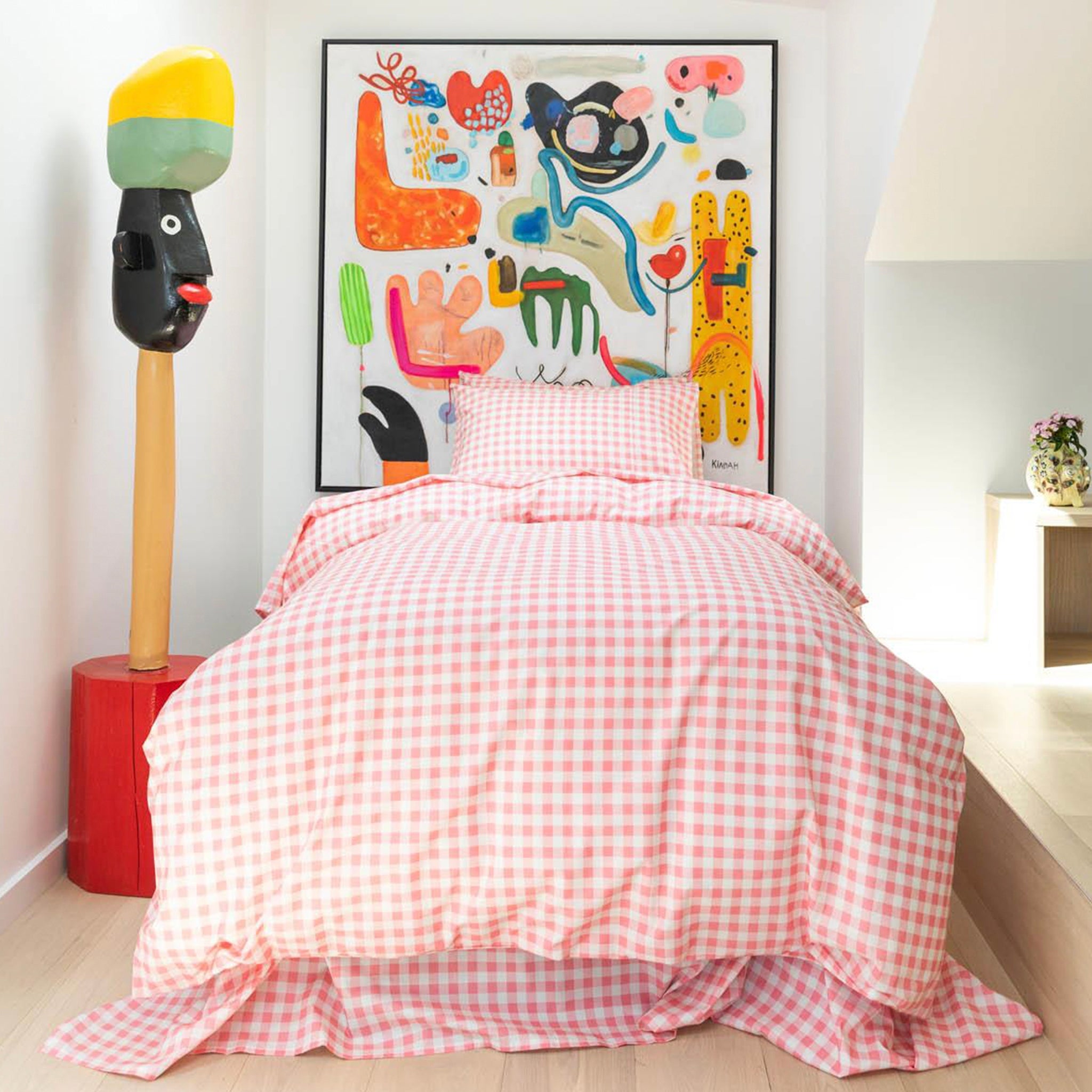 Kip & Co Organic Cotton Duvet Cover - Gingham Candy - Tea Pea Home