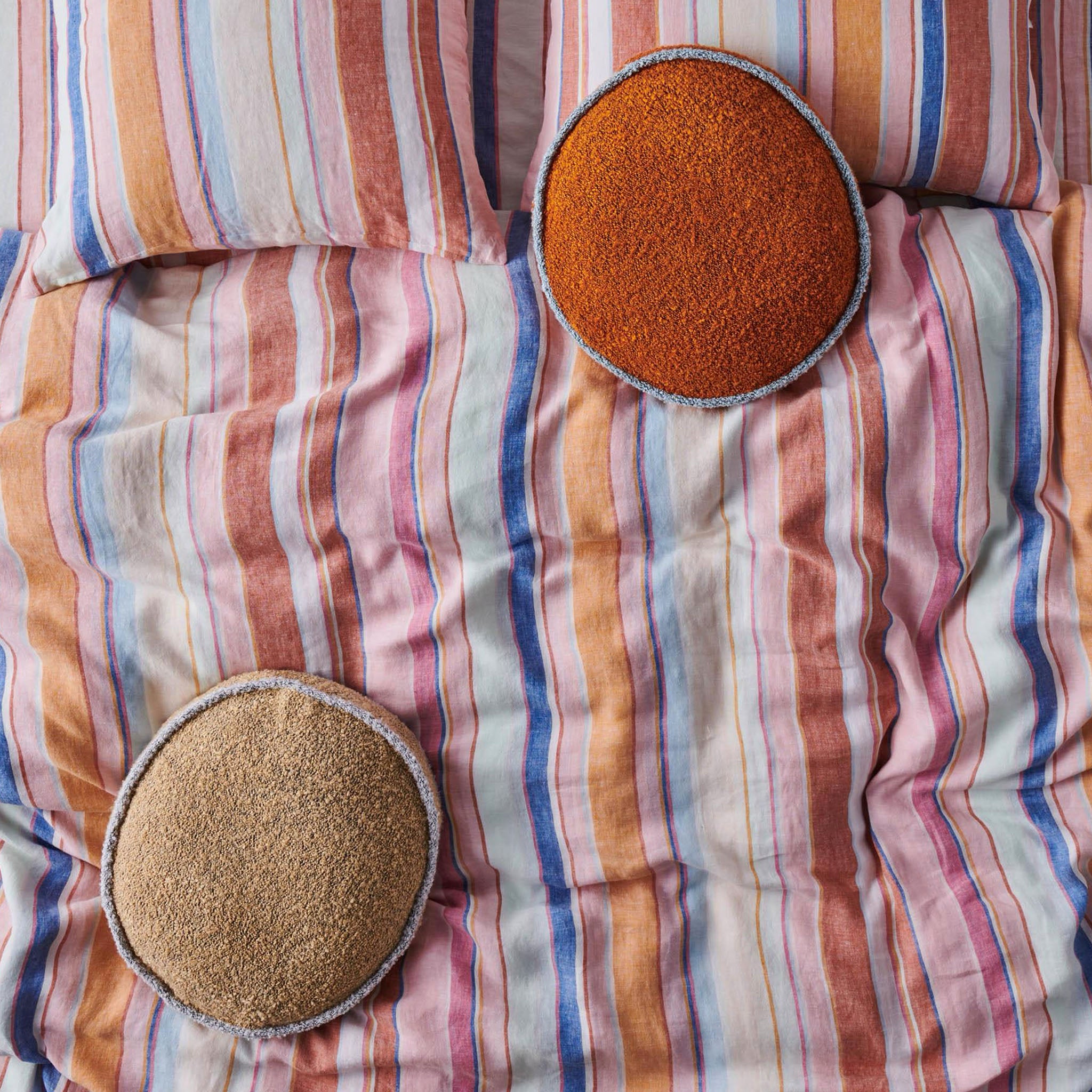 Kip & Co Round Boucle Cushion - Marmalade Sky