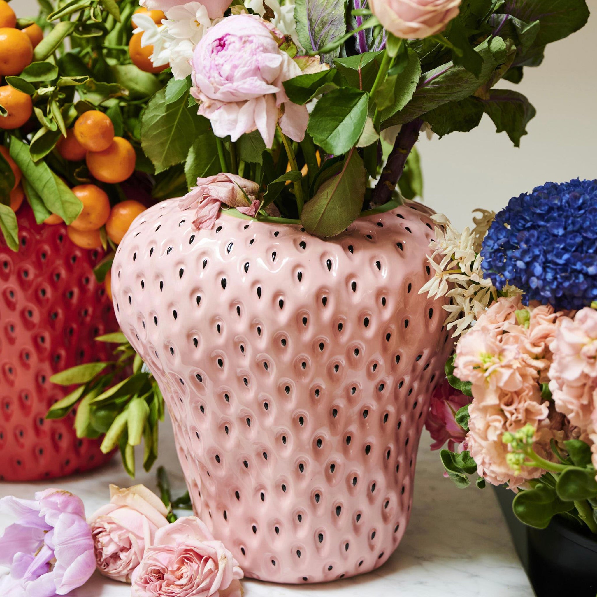 Kip & Co Ceramic Vase - Pink Pineberry