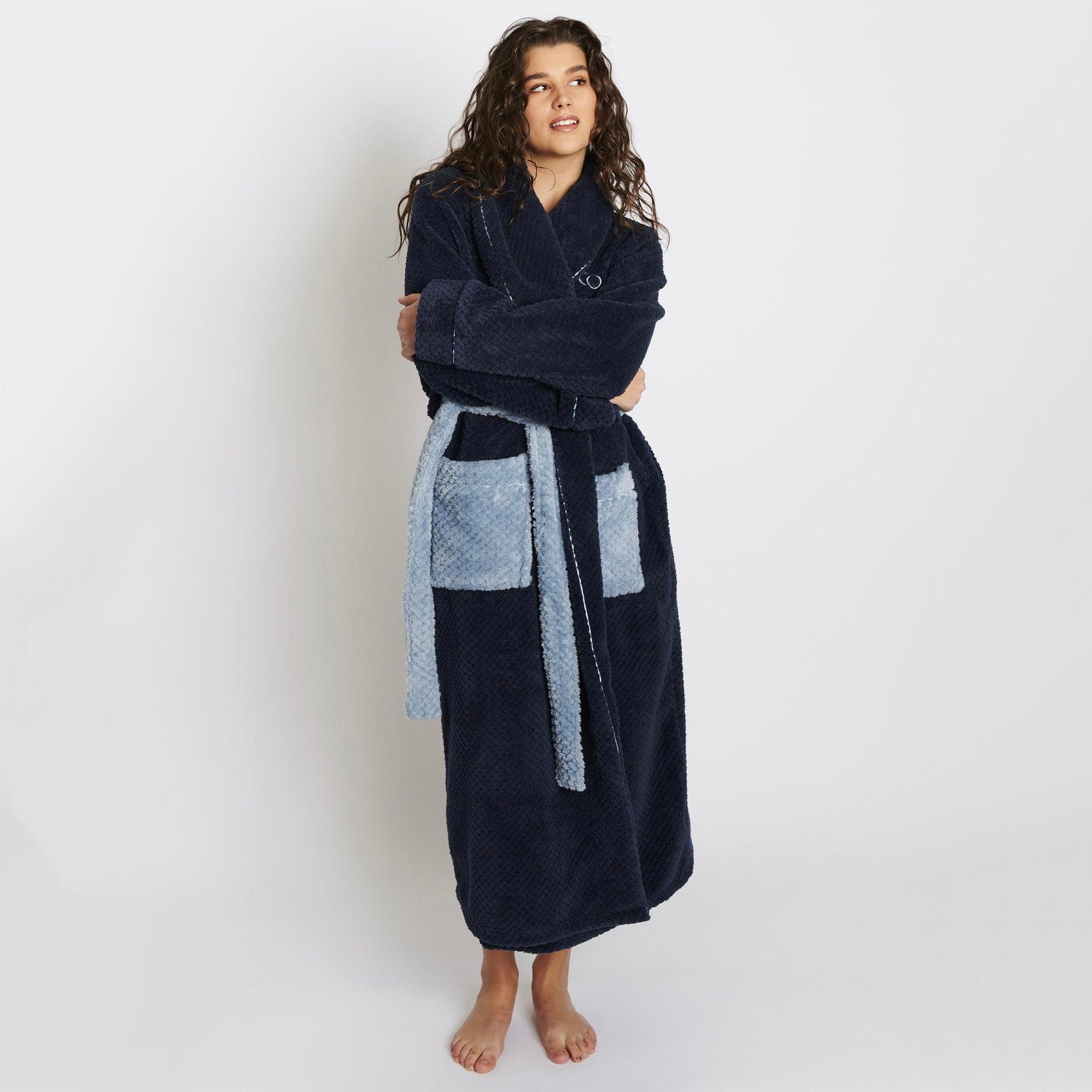 Kip & Co Cosy Robe - Deep Blue