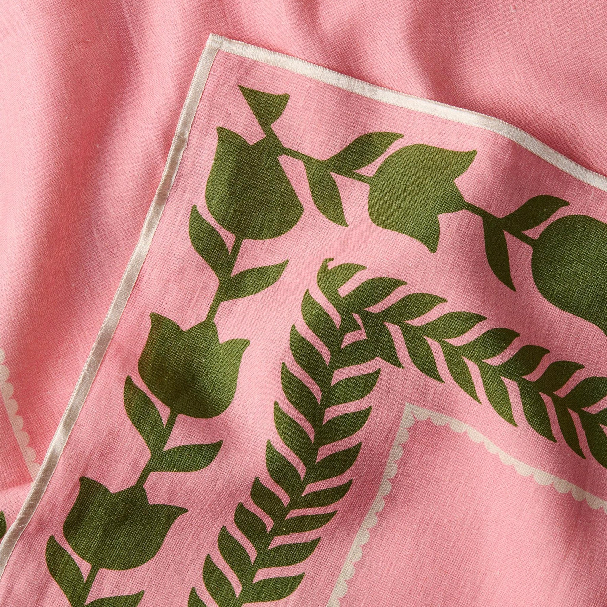 Kip & Co Embroidered Linen Tablecloth - Flower Chain