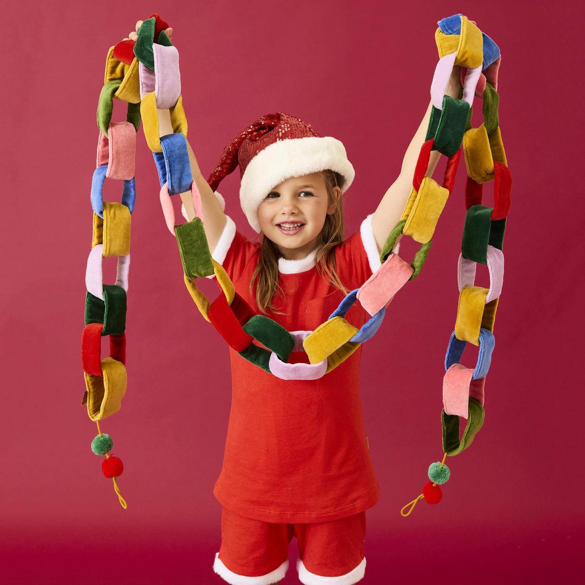 Kip & Co Festive Velvet Chain Christmas Garland
