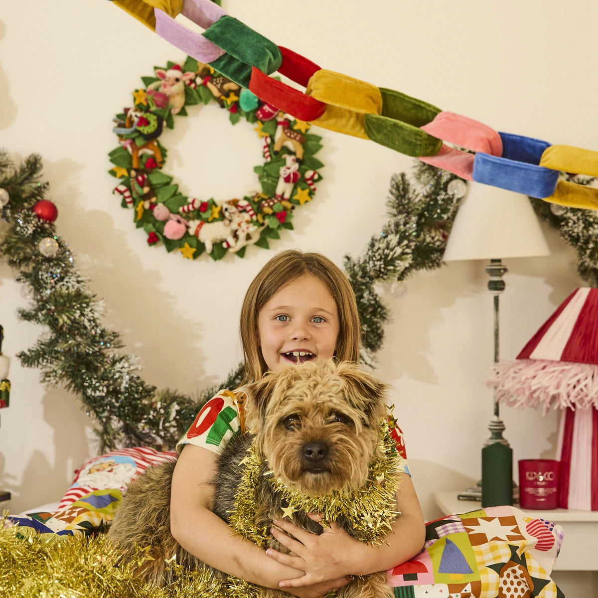 Kip & Co Festive Velvet Chain Christmas Garland