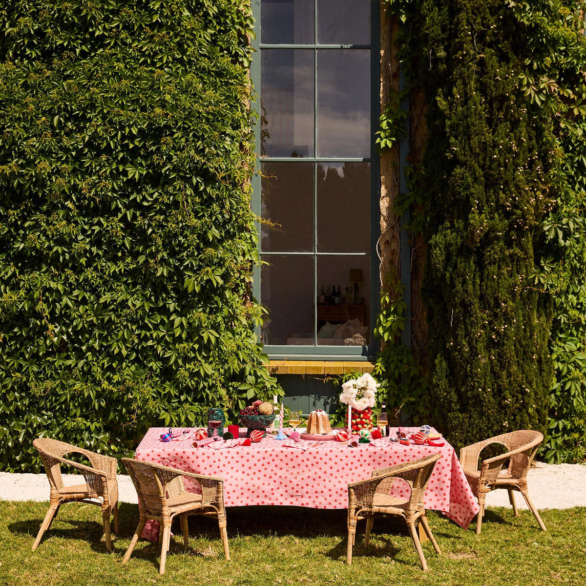 Kip & Co Linen & Cotton Tablecloth - Polkadot Pink