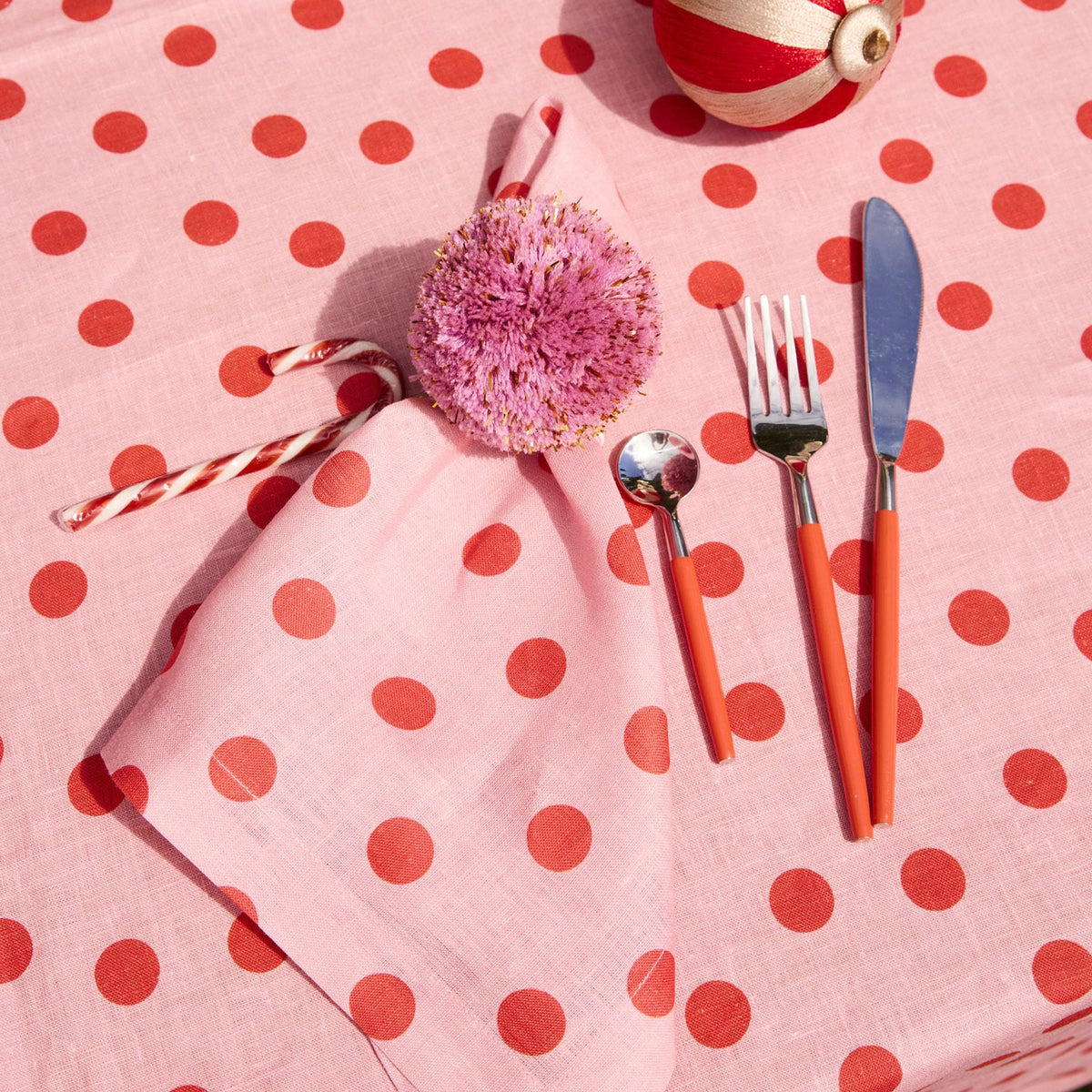 Kip & Co Linen & Cotton Napkin Set - Polkadot Pink