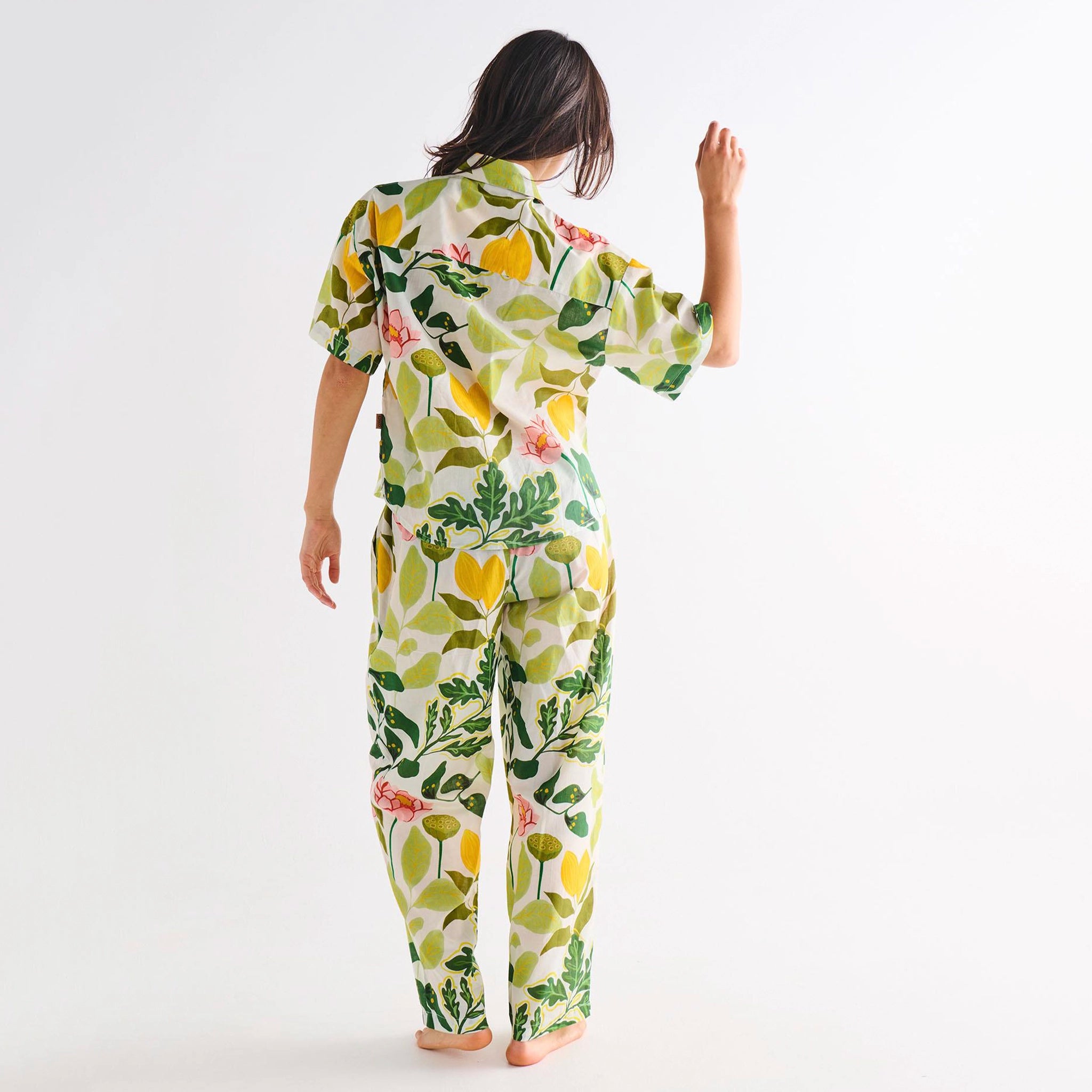 Kip & Co Organic Cotton Short Sleeve Shirt & Pants Pyjama Set - Wander