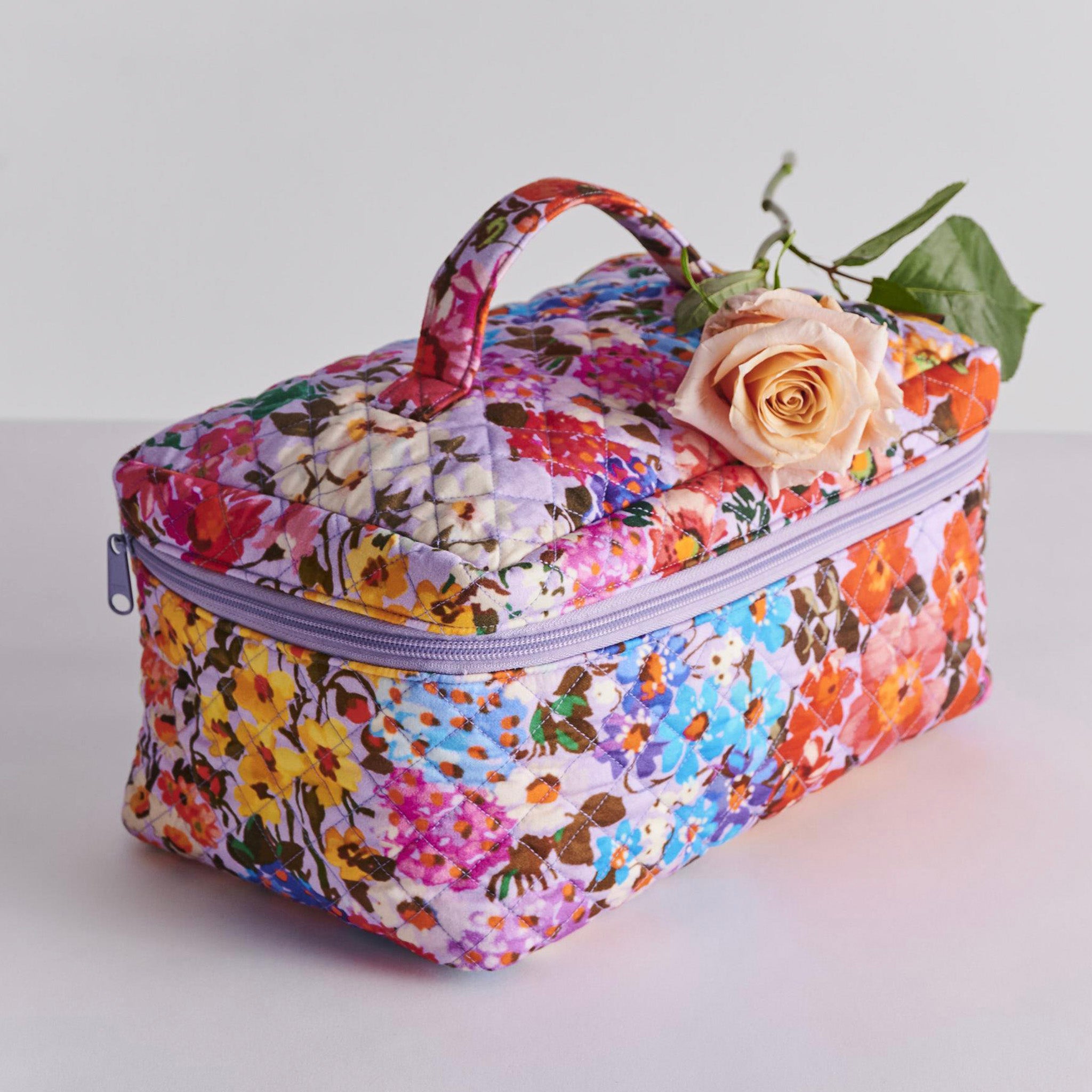 Kip & Co Quilted Toiletry Case - Forever Floral Lilac