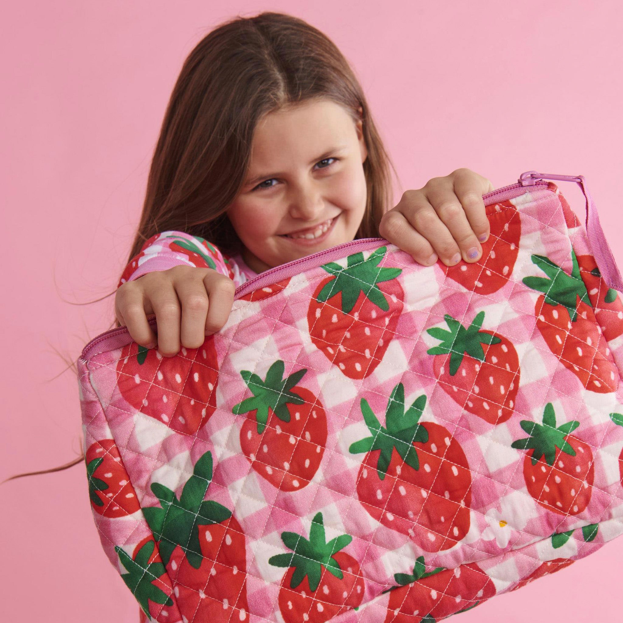 Kip & Co Quilted Toiletry Purse - Strawberry Jam