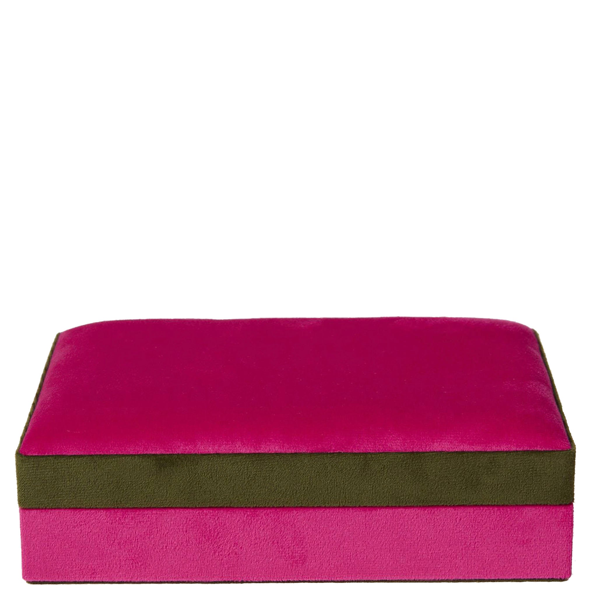 Pink and green rectangular box on a white background