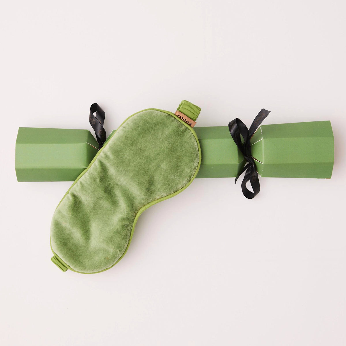 Kip & Co Velvet Bon Bon Eye Mask - Pesto