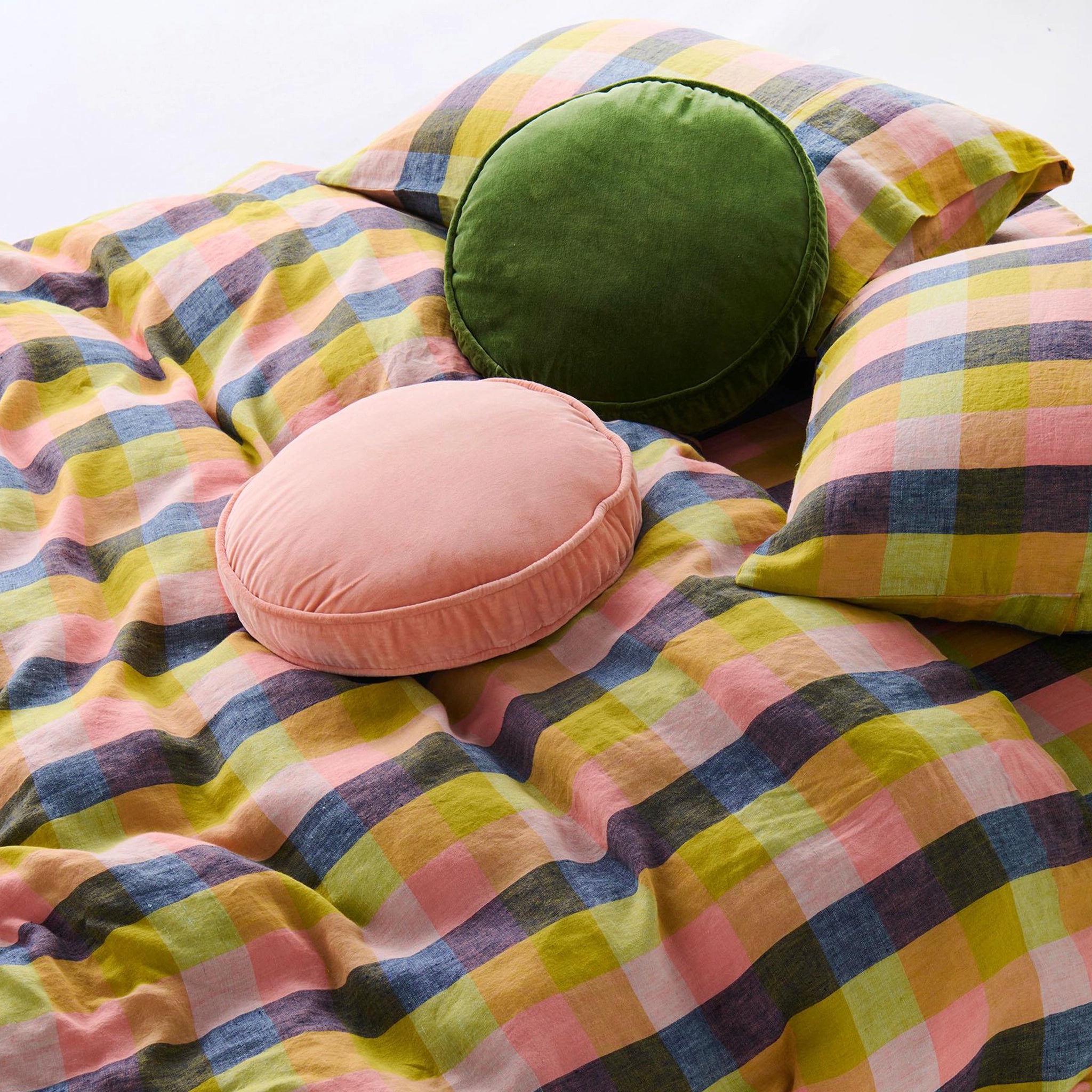 Kip & Co Velvet Pea Cushion - Campsite