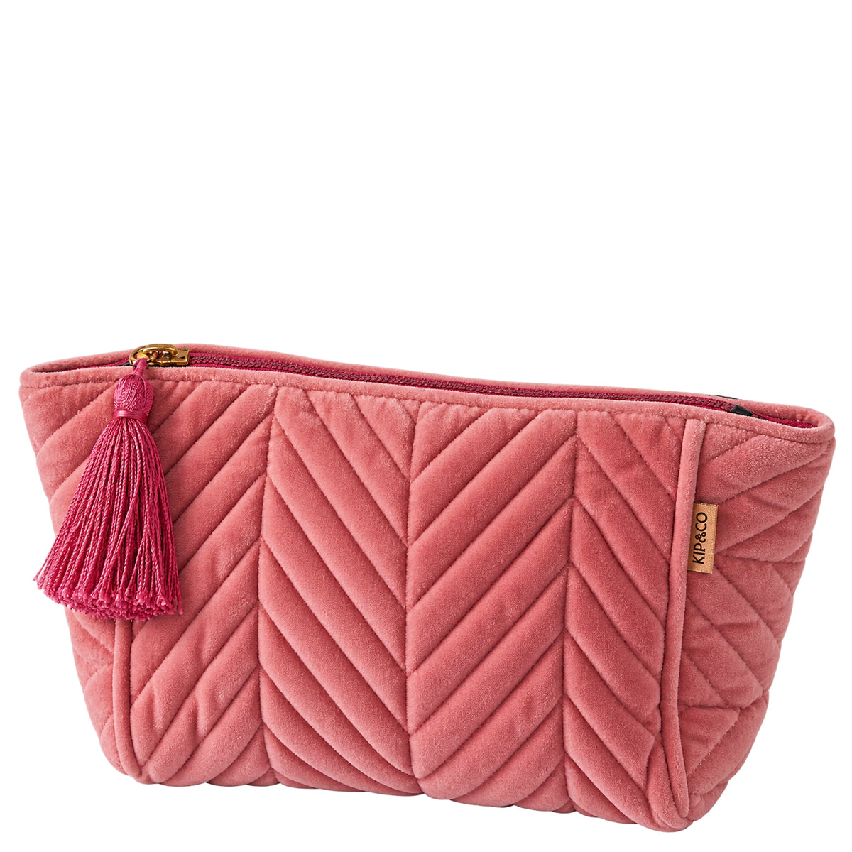 Kip & Co Velvet Toiletry Bag - Strawberry