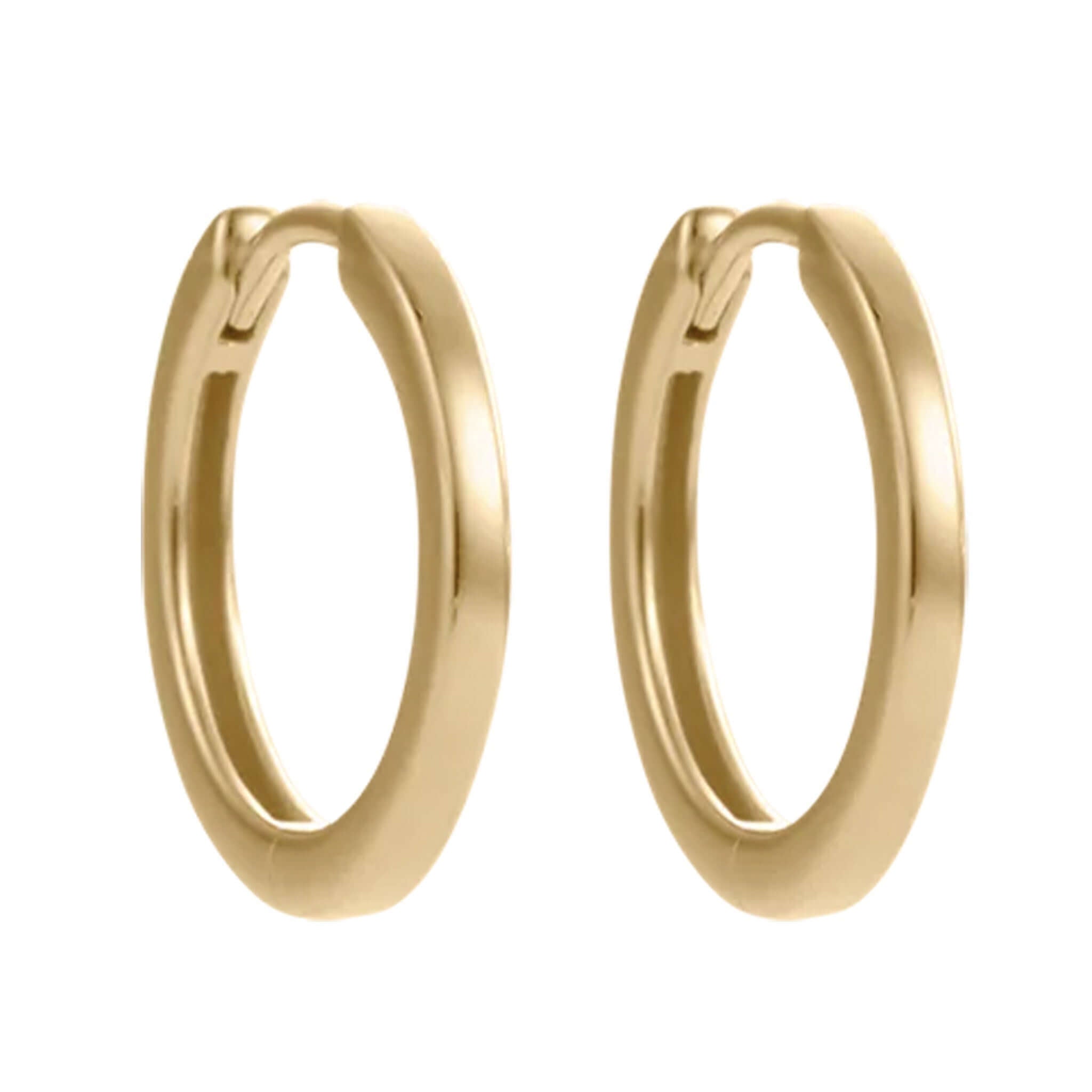 Alt Tag: Kirstin Ash Vista Collection Contour Hoop Earrings 18k gold-plated sculpted edge polished finish hoop earrings pair