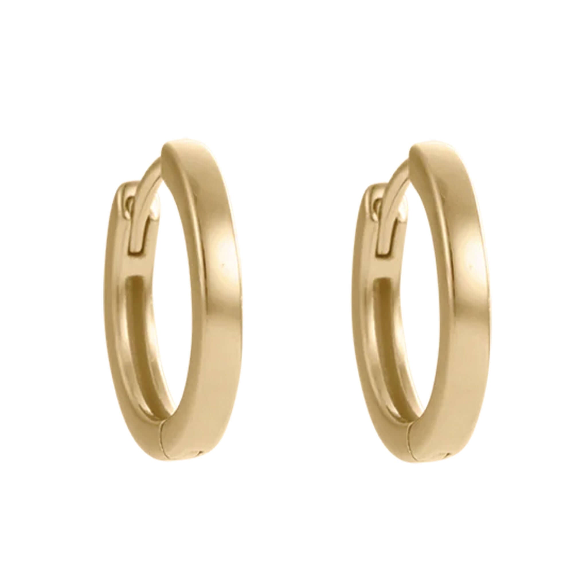 Alt Tag: Kirstin Ash Vista Collection Contour Huggie Earrings sterling silver polished contour huggies lightweight everyday earrings