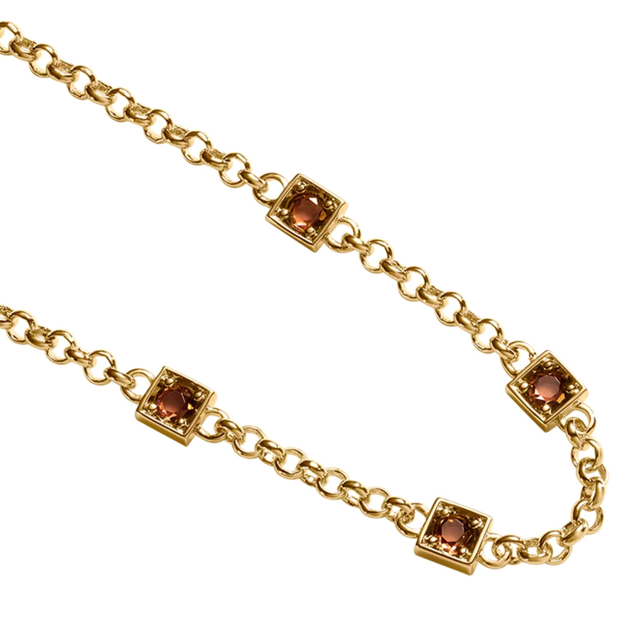 Kirstin Ash Ember Collection Renewal Bracelet - Gold Plated with cubic zirconia stones on a rolo chain.