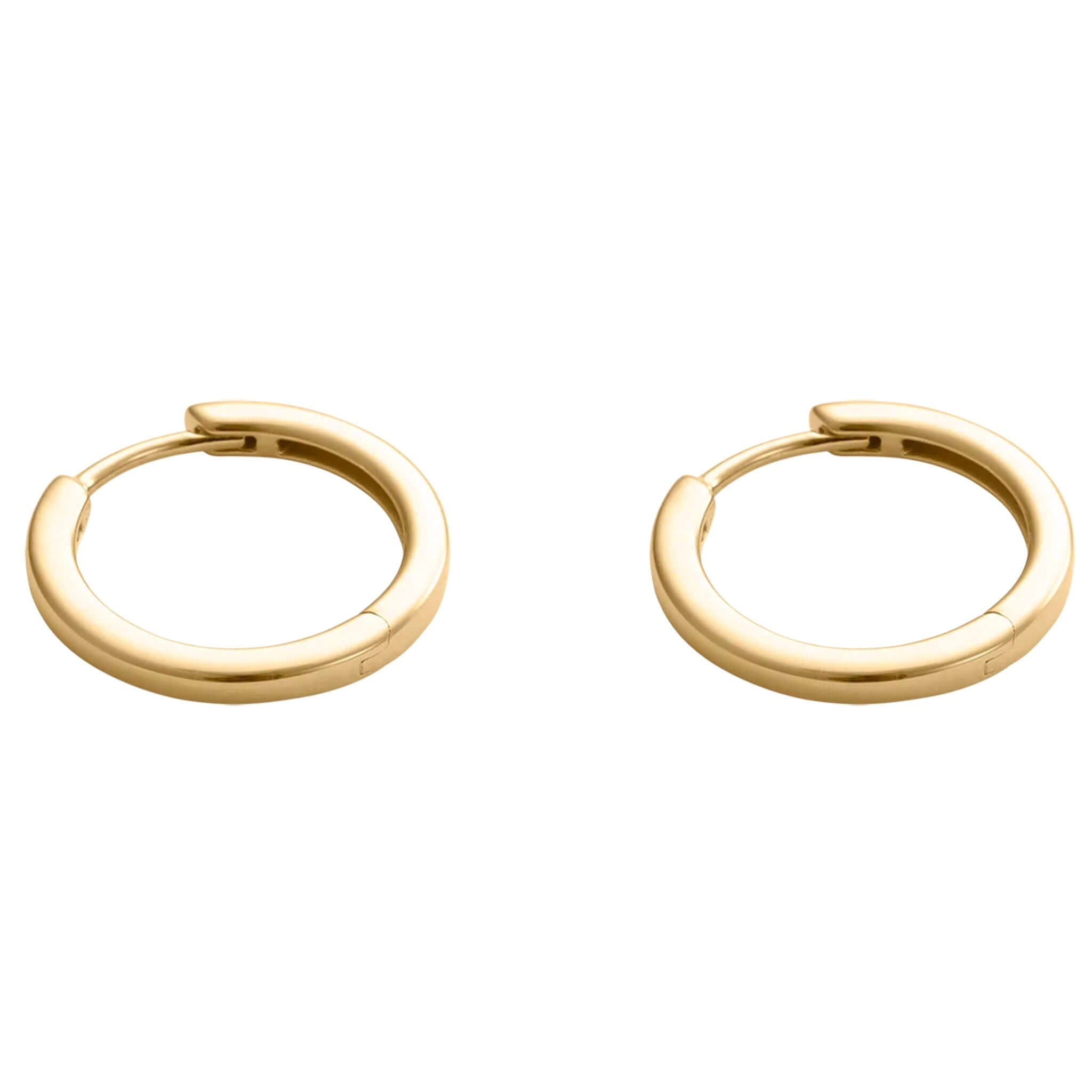 Alt Tag: Kirstin Ash Vista Collection Contour Hoop Earrings in 18k gold-plated, polished sculpted hoop earrings pair