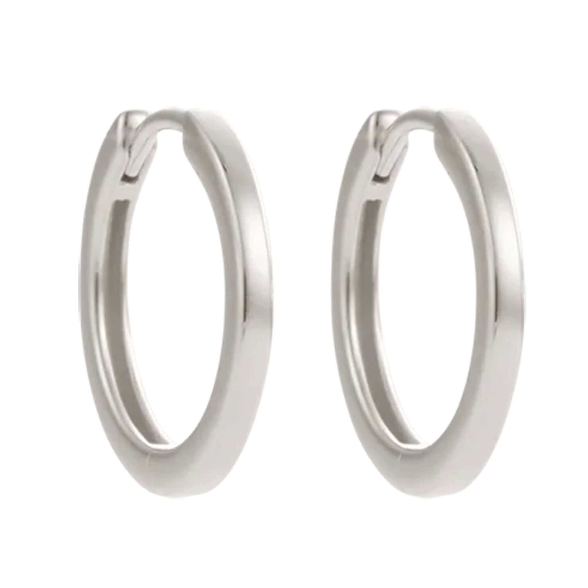 Alt Tag: Kirstin Ash Vista Collection Contour Hoop Earrings in sterling silver with polished finish, softly sculpted edges
