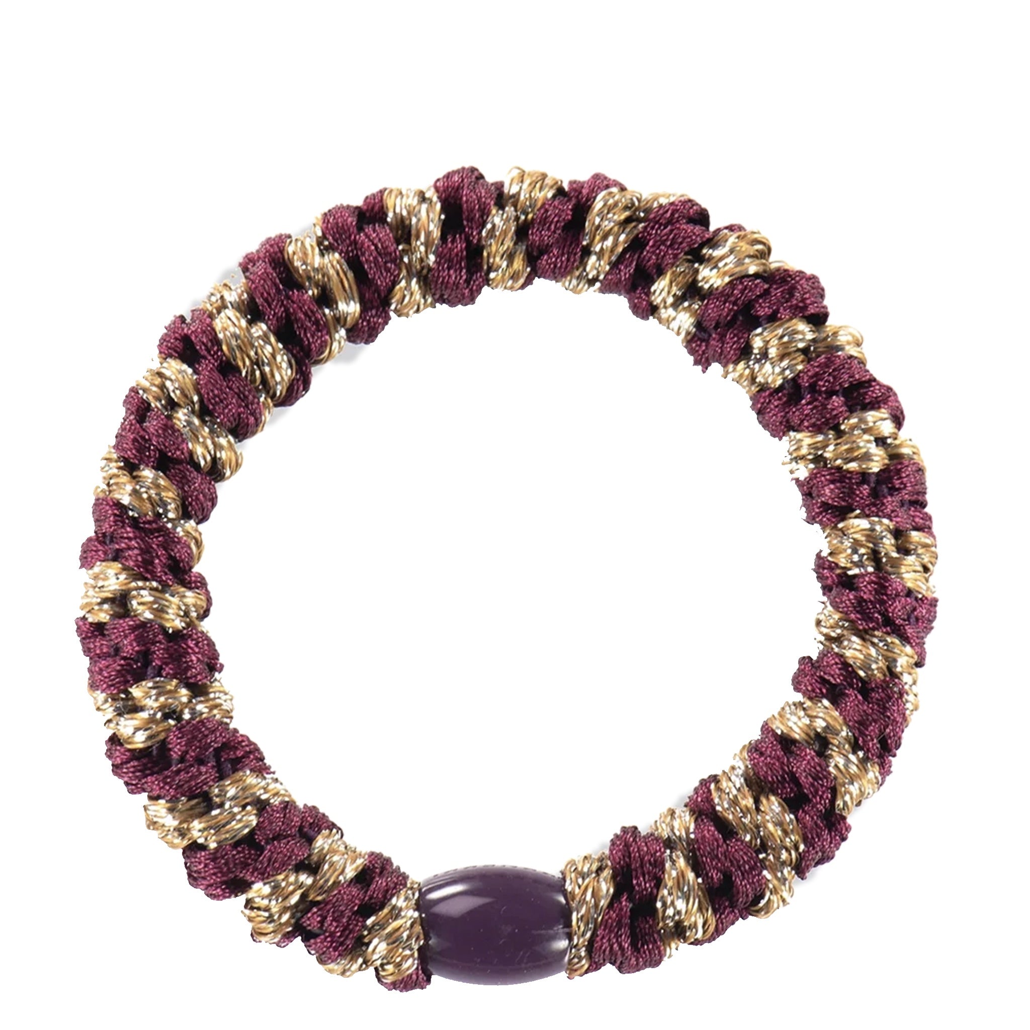 Kknekki Hair Tie - Bordeaux Cognac Glitter Stripe