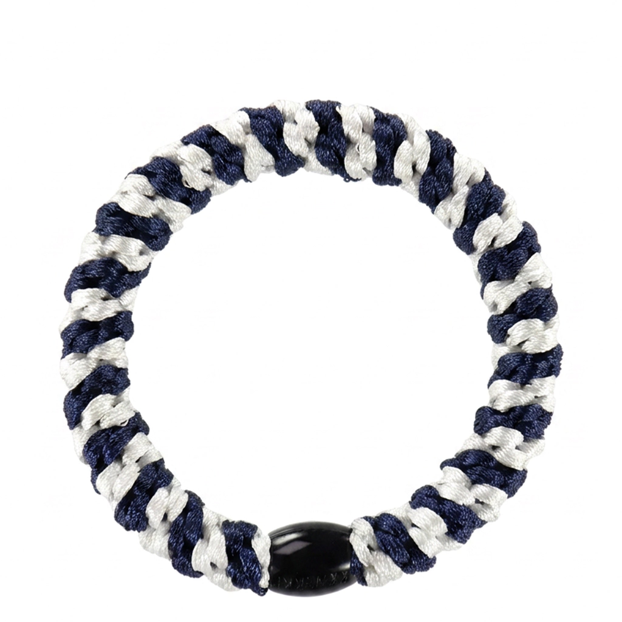 Kknekki Hair Tie - White & Navy Stripe