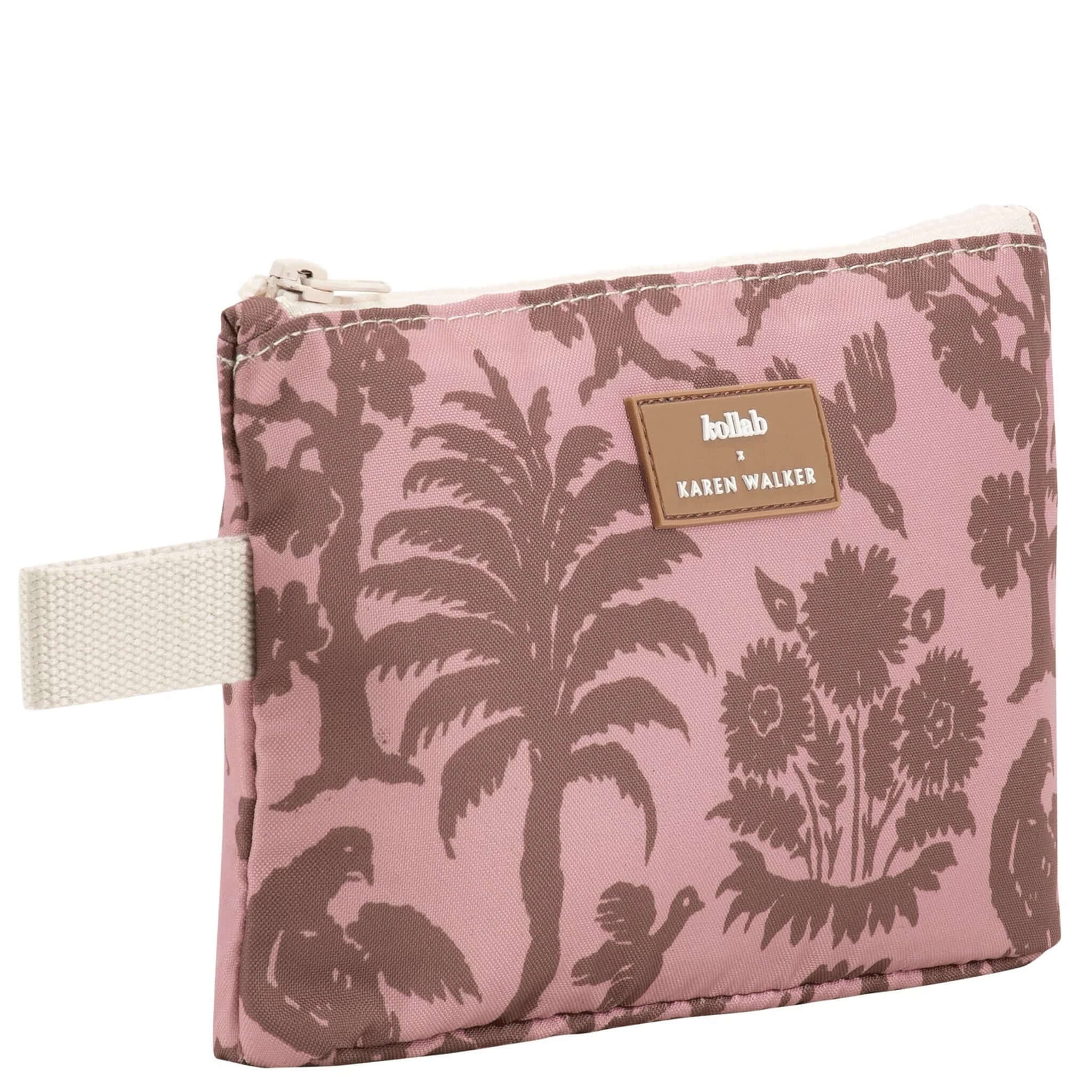 Alt Tag: Kollab x Karen Walker Mini Pouch - Animal Kingdom water-resistant insulated mini pouch with zipper, pink animal print