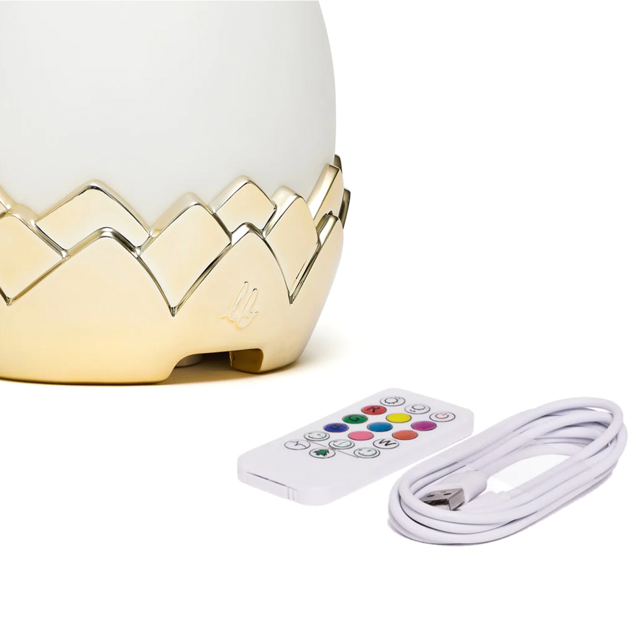 Little Belle Dragon Egg USB Charging LED Carry Lantern - White & Gold