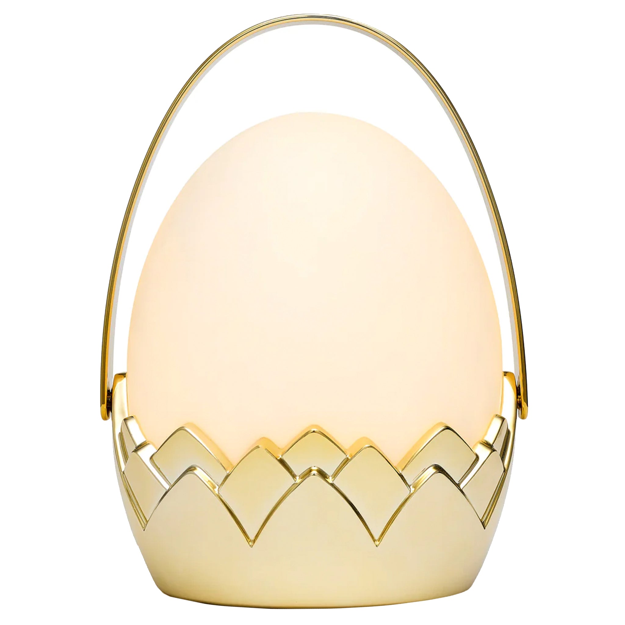 Little Belle Dragon Egg USB Charging LED Carry Lantern - White & Gold