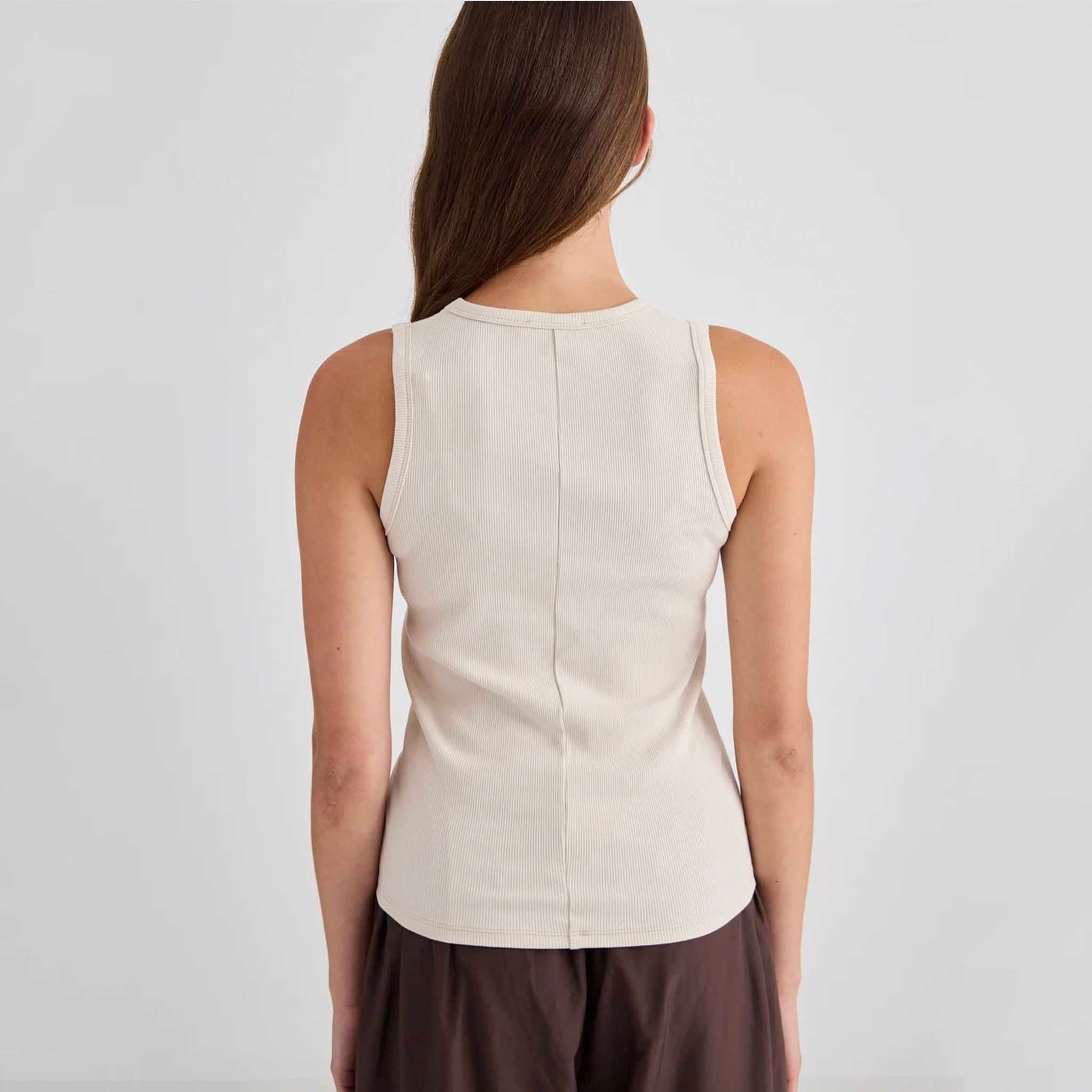 Laing Juna Ribbed Cotton Tank - Vanilla