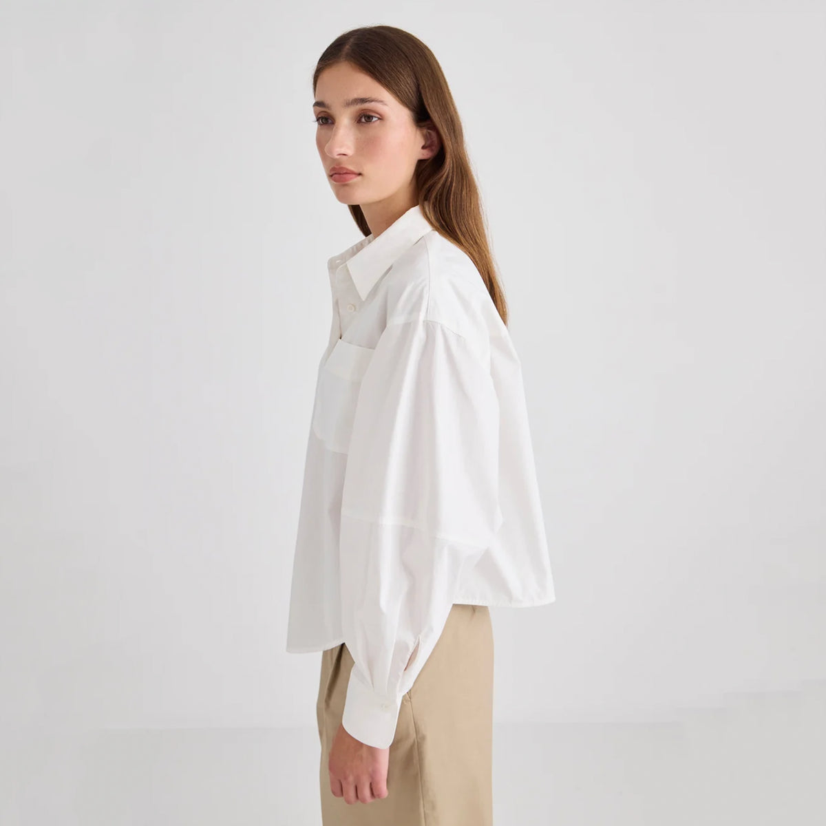 Laing Marlowe Cotton Poplin Shirt - Ecru
