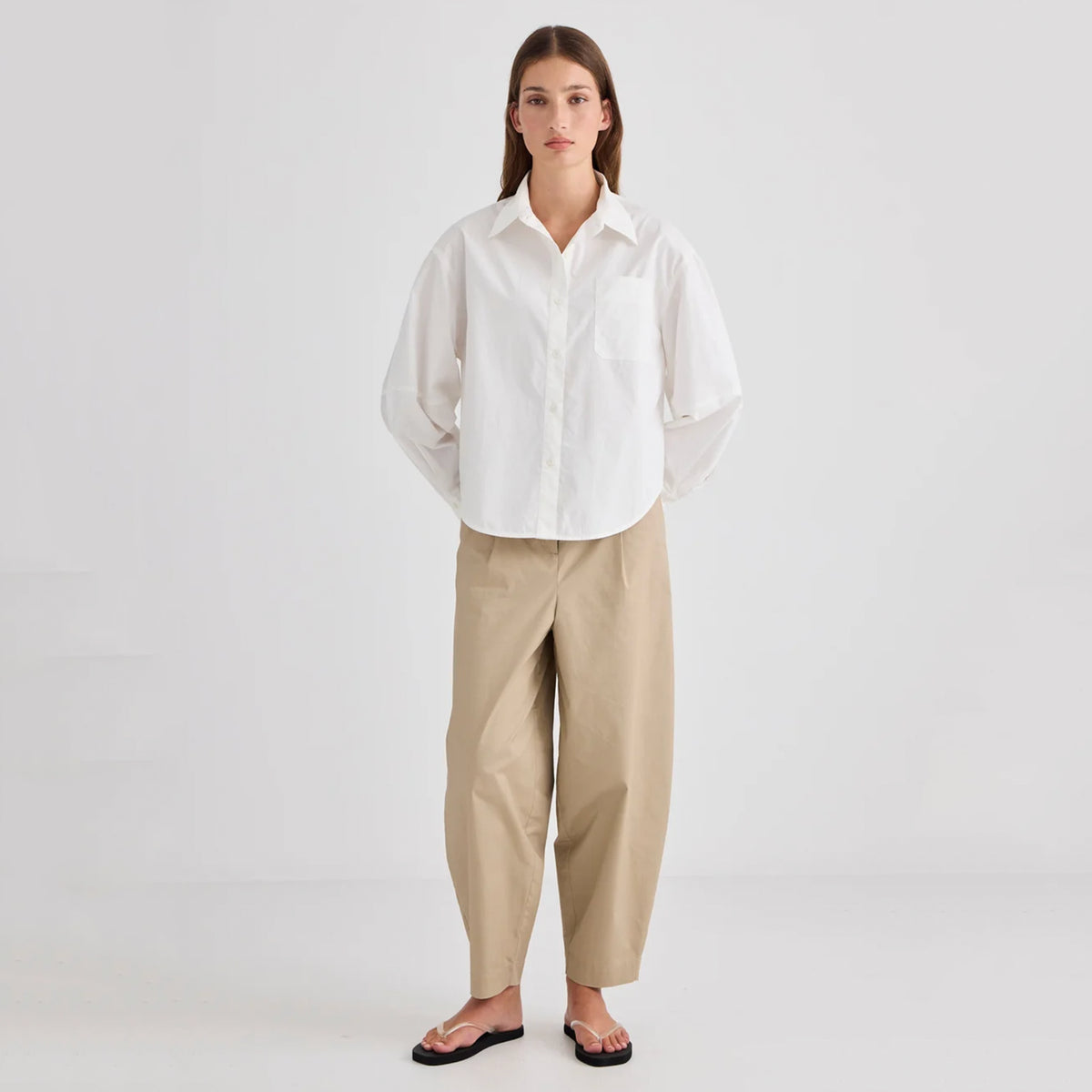 Laing Marlowe Cotton Poplin Shirt - Ecru