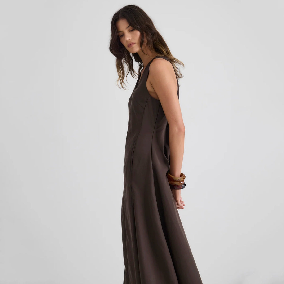 Laing Penelope Pleat Dress - Mushroom