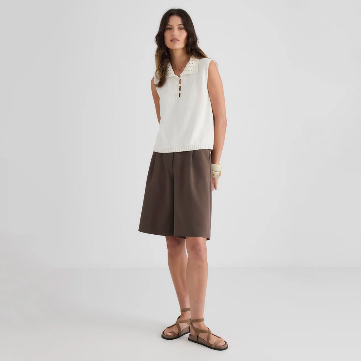 Laing Sienna Collared Tank - Cream