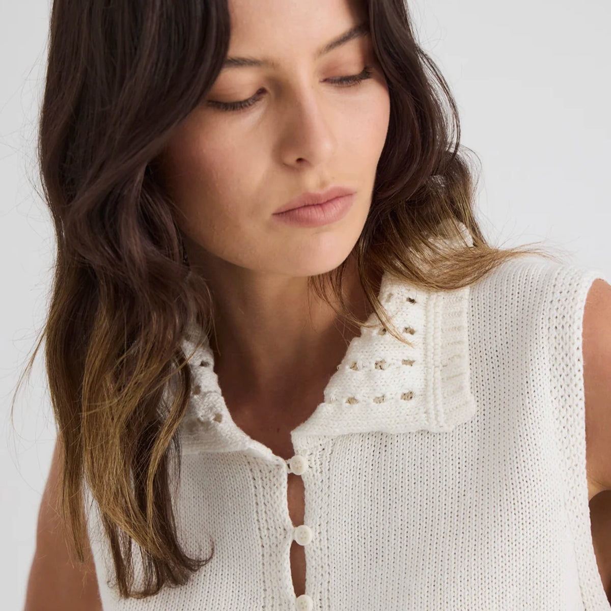 Laing Sienna Collared Tank - Cream