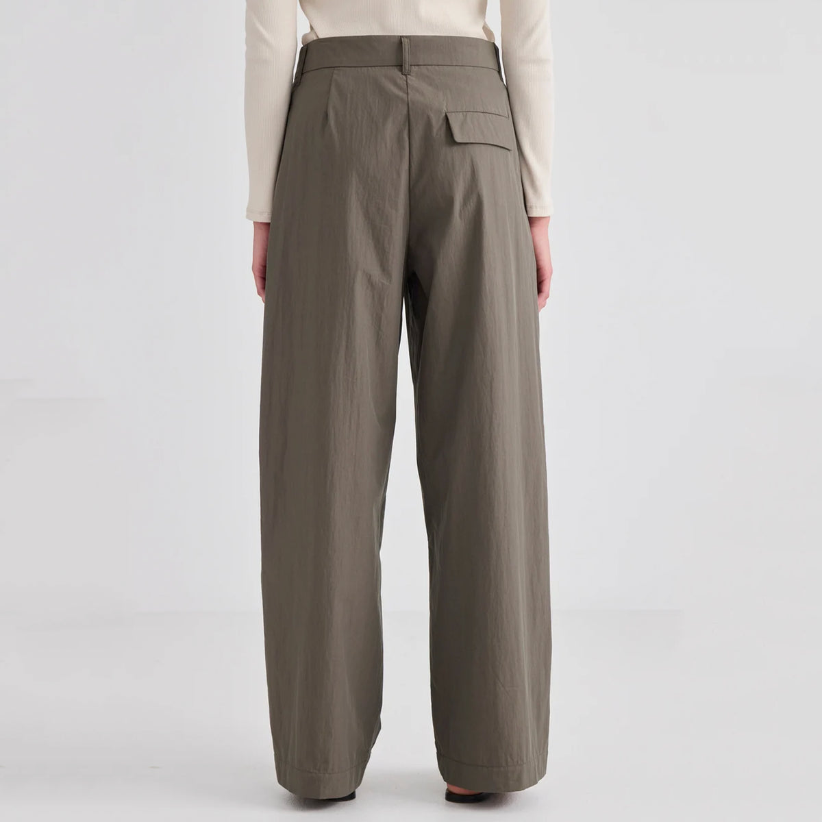 Laing Sofia Cotton Blend Pleat Trousers - Slate