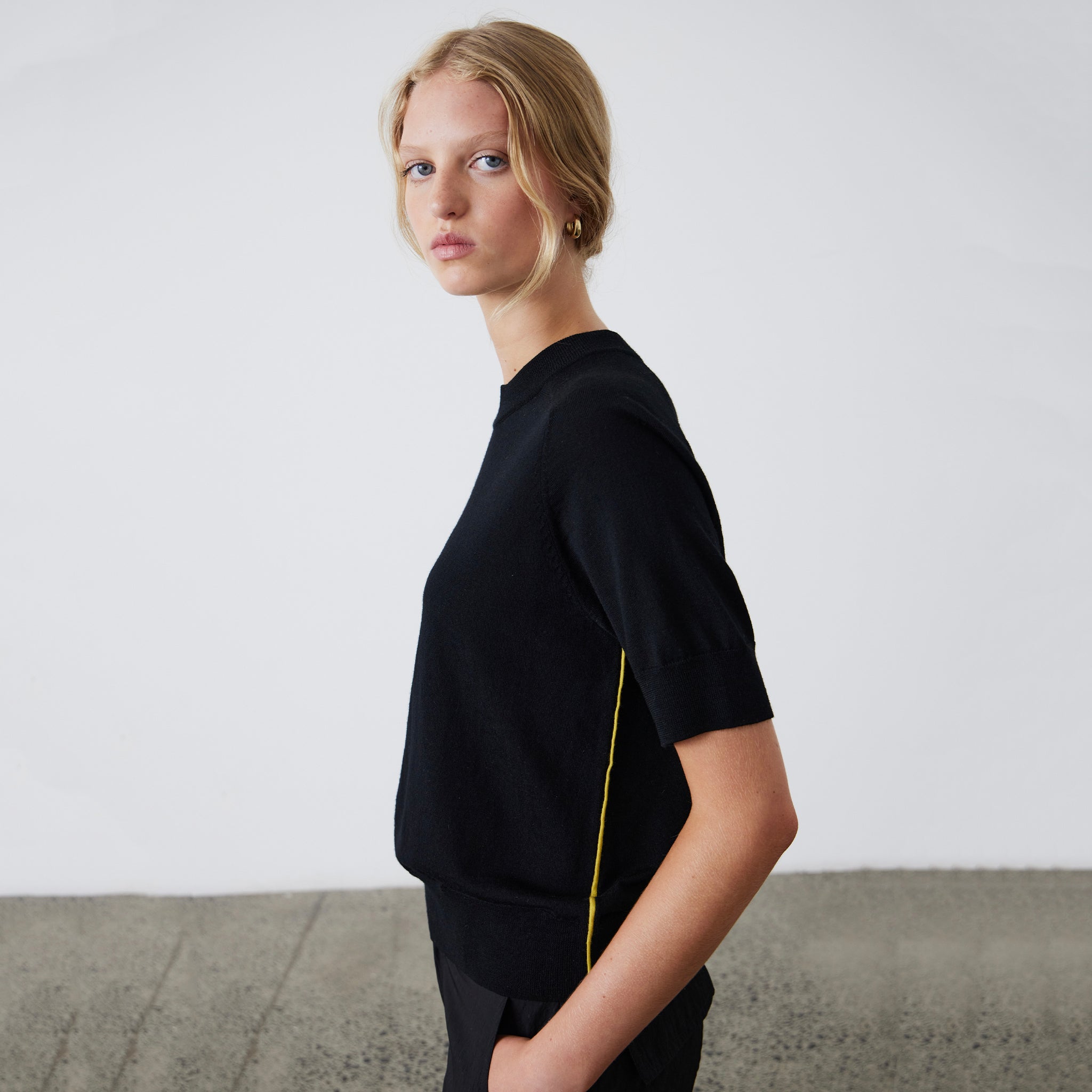 Laing Ultimate Merino Knit T-Shirt - Black